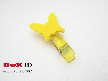 Butterfly felt with clip  : yellow 30 mm (6pcs)